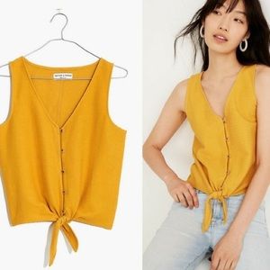 Madewell Yellow Tie Tank Top